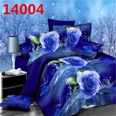 外贸直发磨毛3d四件套 印花玫瑰被单批发 老虎床单式跨境床上用品