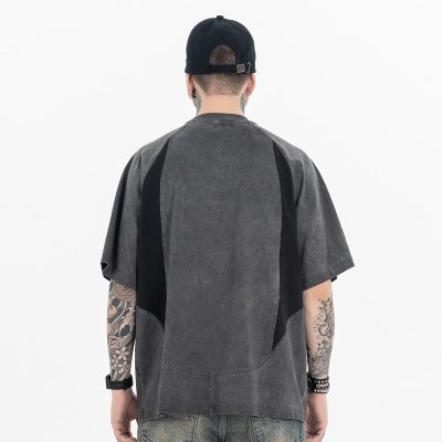 SUP男装|2025春夏季新品潮牌异形分割拼接解构机能水洗短袖T恤男