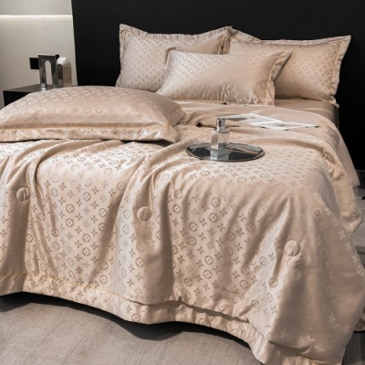 高级感冰丝床上用品夏凉被四件套轻奢贡缎水洗真丝裸睡夏被空调被