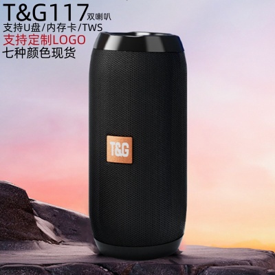 TG117蓝牙音箱便携式插卡小音箱tws串联双喇叭大音量蓝牙音箱批发