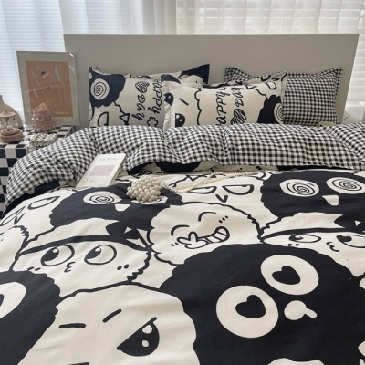 四件套磨毛床上用品被套纯水洗棉全学生宿舍三件套床单四件套批发