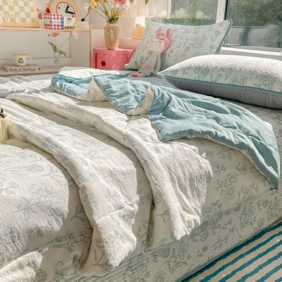 A类双层纱抗菌夏凉被四件套床盖三件套单双人可机洗空调被礼品被