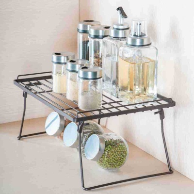 可叠加厨房收纳架卫生间储物架橱柜分层置物架办公室折叠整理架