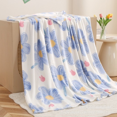 跨境外贸毛毯批发法兰绒活动礼品双面绒毯礼品公司小毛毯盖毯批发