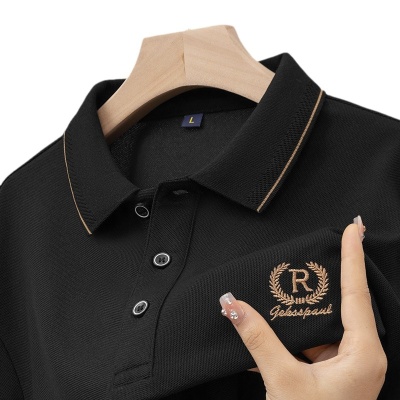 代发夏季男士短袖POLO衫重磅高端刺绣T恤翻领大码男装体恤上衣服