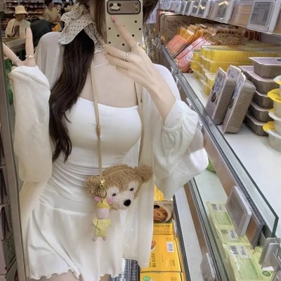 莱赛尔天丝针织开衫空调衫春秋罩衫冰丝凉感外搭披肩中长款女上衣