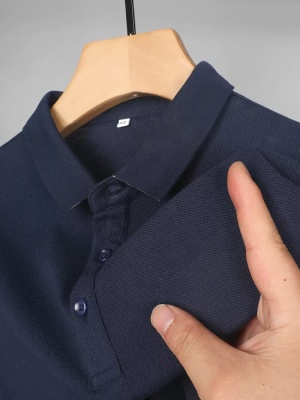 短袖t恤男装夏保罗翻领polo衫商务中国潮牌夏季珠地棉黑色上衣服