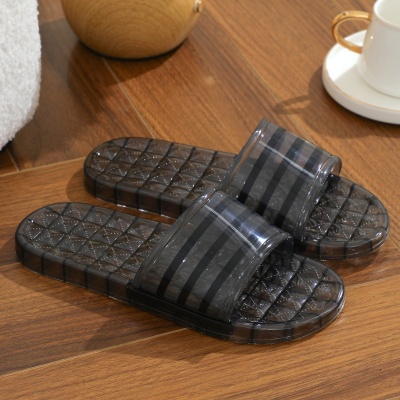 夏季爆款小众透明一字拖鞋2024新款潮款室内防滑洗澡沙滩平底凉鞋
