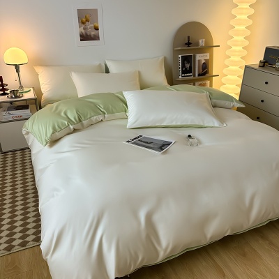 冰丝四件套学生宿舍床单夏季床笠轻奢简约被套高档床品2m被罩代发