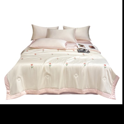 凉感丝夏凉被四件套非真丝天丝礼品夏被三件套宿舍薄夏天空调被子