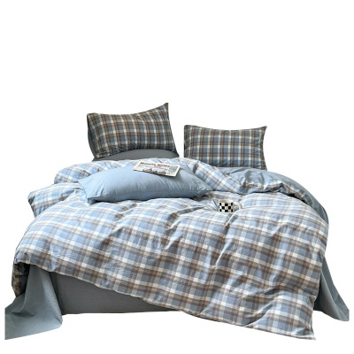 定制色织水洗棉纯棉四件套全棉床上用品床单被罩厂家直销被子