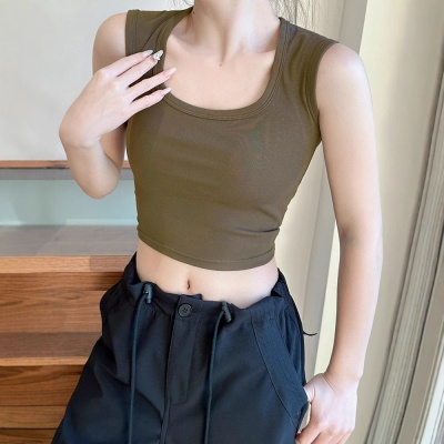 萝卜大叔遮副乳吊带背心女带胸垫一体外穿春夏秋打底内搭辣妹上衣