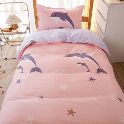 学生宿舍单人床单三件套磨毛水洗棉被套被子床上四件套被褥套装六