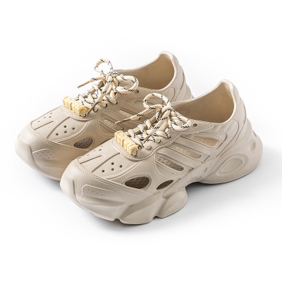 老爹洞洞鞋男夏季外穿厚底涉水漂流沙滩鞋轻便时尚系带运动凉鞋男