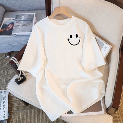 夏季学生T恤上衣男女同款230g重磅纯棉短袖打底衫大码女装潮牌t恤