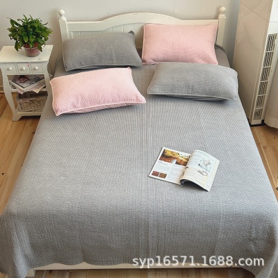 直条染色砂洗60支全棉巴厘纱高织密床单床盖夏被空调被三，四件套