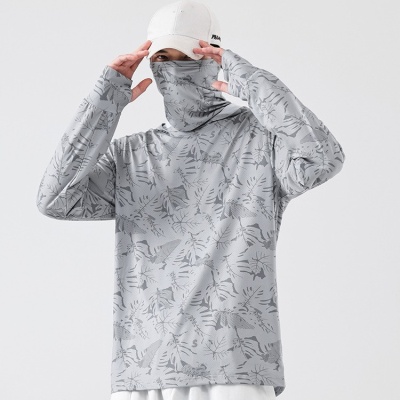 钓鱼防晒服夏季超薄遮面垂钓冰丝路亚防紫外线薄款透气户外防晒衣