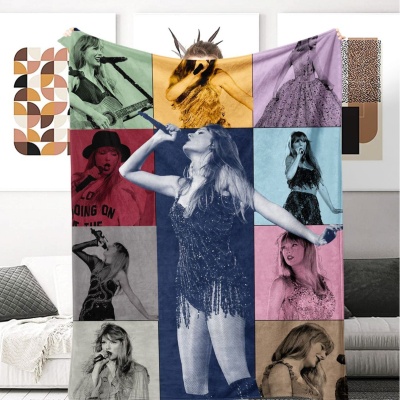 霉霉亚马逊专供女歌手毛毯泰勒周边法兰绒毛毯空调被办公室午睡毯