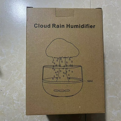 创意雨滴加湿器云雨七彩渐变雨淋蘑菇灯家用云朵精油扩香香薰机