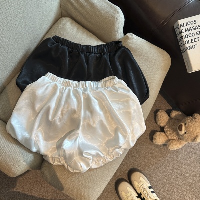 纯欲风光泽感灯笼短裤女夏季松紧腰宽松百搭蓬蓬高级感休闲阔腿裤