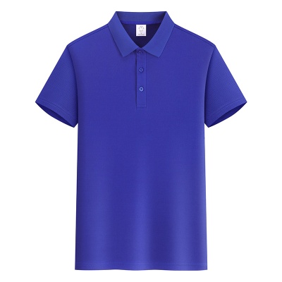 全涤纯色短袖T恤翻领广告衫短袖印绣字 LOGO纯色现货工作服POLO衫