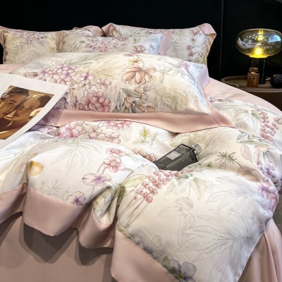 莱赛尔天丝床上四件套夏季凉感冰丝夏凉被床单被套空调薄被子床笠