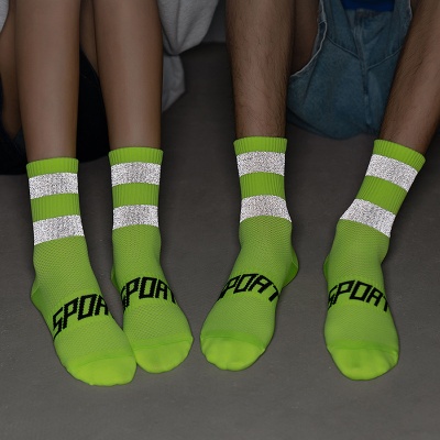 男女专业夜骑反光骑行袜透气耐磨山地公路自行车跑步健身户外运动
