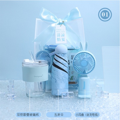夏季清凉防暑降温礼品套装员工入职生日礼物公司周年庆活动伴手礼