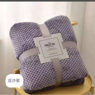 沙发礼品空调毯菠萝格毛毯加厚纯色法兰绒盖毯午睡办公室毯子批发