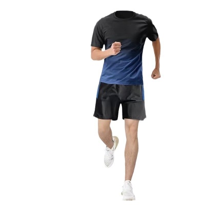 运动套装男夏季薄款冰丝跑步T恤宽松休闲短袖速干健身训练篮球服
