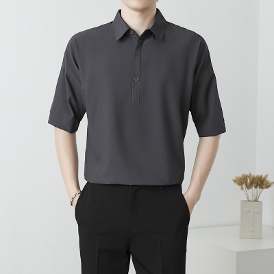 夏季男士polo短袖衫休闲透气翻领衫修身百搭复古T恤男上衣潮