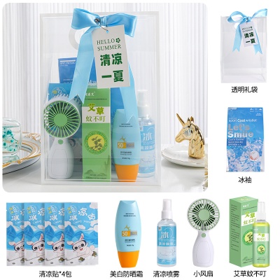 夏日防暑降温包套装礼品公司送员工福利夏季清凉礼盒实用伴手礼猫