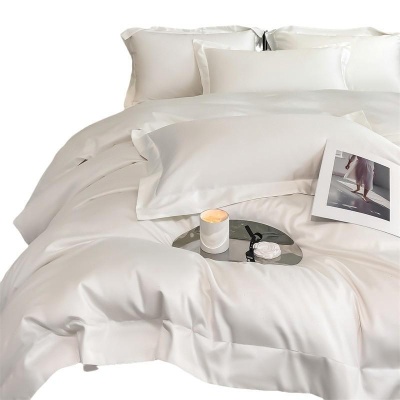 裸睡高品质轻奢高级感100支长绒棉全棉四件套纯棉被套床上用品