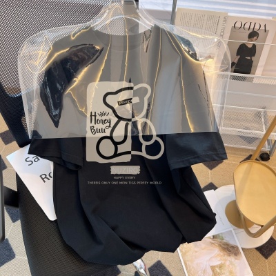 夏季短袖T恤女纯棉中长款宽松休闲女装韩版新款2025潮牌圆领上衣