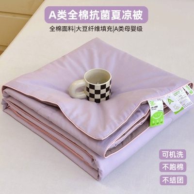 A类全棉大豆夏凉被透气纯棉可洗夏被夏季空调被学生被夏季礼品被