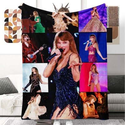 霉霉亚马逊专供女歌手毛毯泰勒周边法兰绒毛毯空调被办公室午睡毯