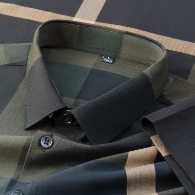 阿里虎男装潮流格子高端大牌衬衫男商务休闲短袖新款免烫抗皱上衣