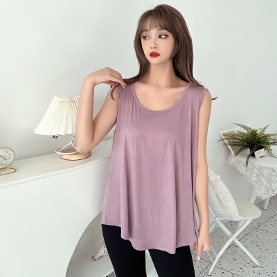 莫代尔吊带背心女夏季内搭薄款打底衫大码显瘦中长款叠穿无袖上衣