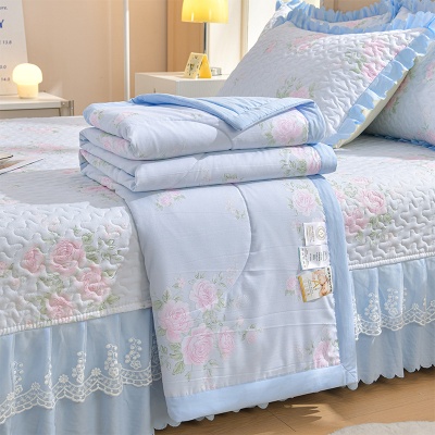 新款针织棉床盖款夏被四件套绗缝加棉亲肤空调被裸睡夏凉被批发