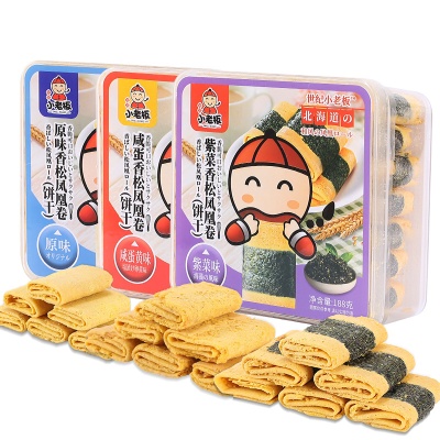 世纪小老板北海道日式蛋卷酥脆咸蛋黄188g鸡蛋卷饼干奶酥用蛋卷