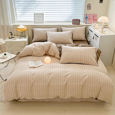 高端新疆长绒棉60支加厚磨毛全棉四件套轻奢床单被套纯棉小三件套