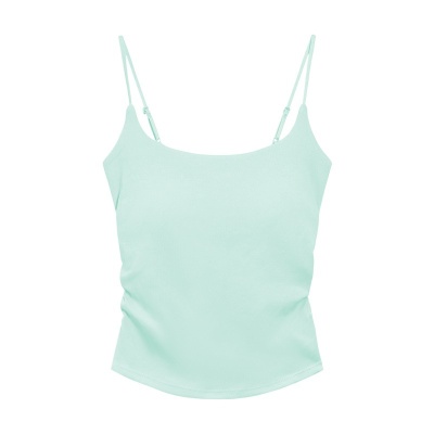 纯欲风甜辣设计感褶皱吊带背心女带胸垫一体杯内搭外穿美背上衣女