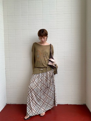 UNITY MODE天丝莱赛尔长袖针织透明防晒罩衫夏印花休闲上衣250698