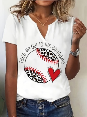 2024年夏季女士短袖T恤时尚独立日国旗猫印花短袖上衣休闲女装