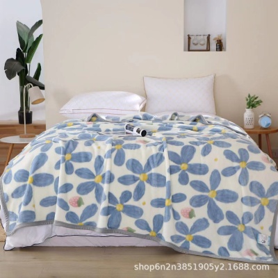 法兰绒毛毯新款午睡毯子珊瑚绒牛奶绒盖毯床单保暖加厚礼品盖毯子