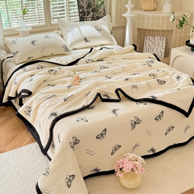 轻奢赫本风纯棉夏被床盖四件套云朵棉A类亲肤软空调被儿童薄凉被