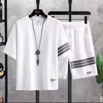 短裤男夏季运动套装男休闲男装时尚潮流搭配一整套帅气短袖男潮牌