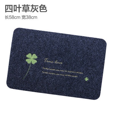 家用四叶草地垫 防滑蹭灰垫拉绒脚垫 卫浴厨房印花防滑垫工厂批发