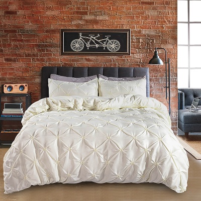 床品三件套跨境亚马逊美国尺寸揪花被套枕套件现货揪花被套三件套