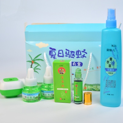 夏日清凉礼盒防暑驱蚊套装蚊香液花露水驱蚊礼盒伴手礼夏日批发